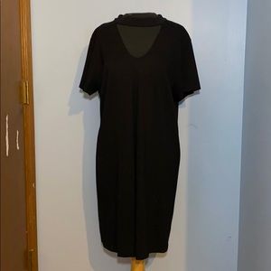 Black Dress with a Key Hole Triangle Cut Out